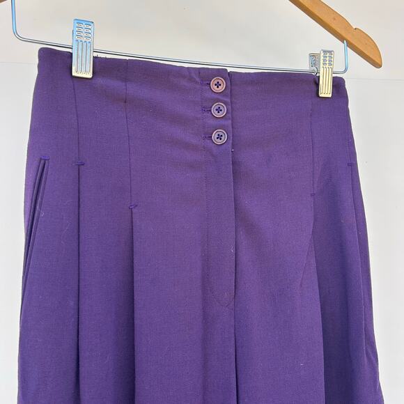 Vintage Richard Tyler Couture High Waisted Retro Pleated Purple Trousers 6 - Picture 5 of 13
